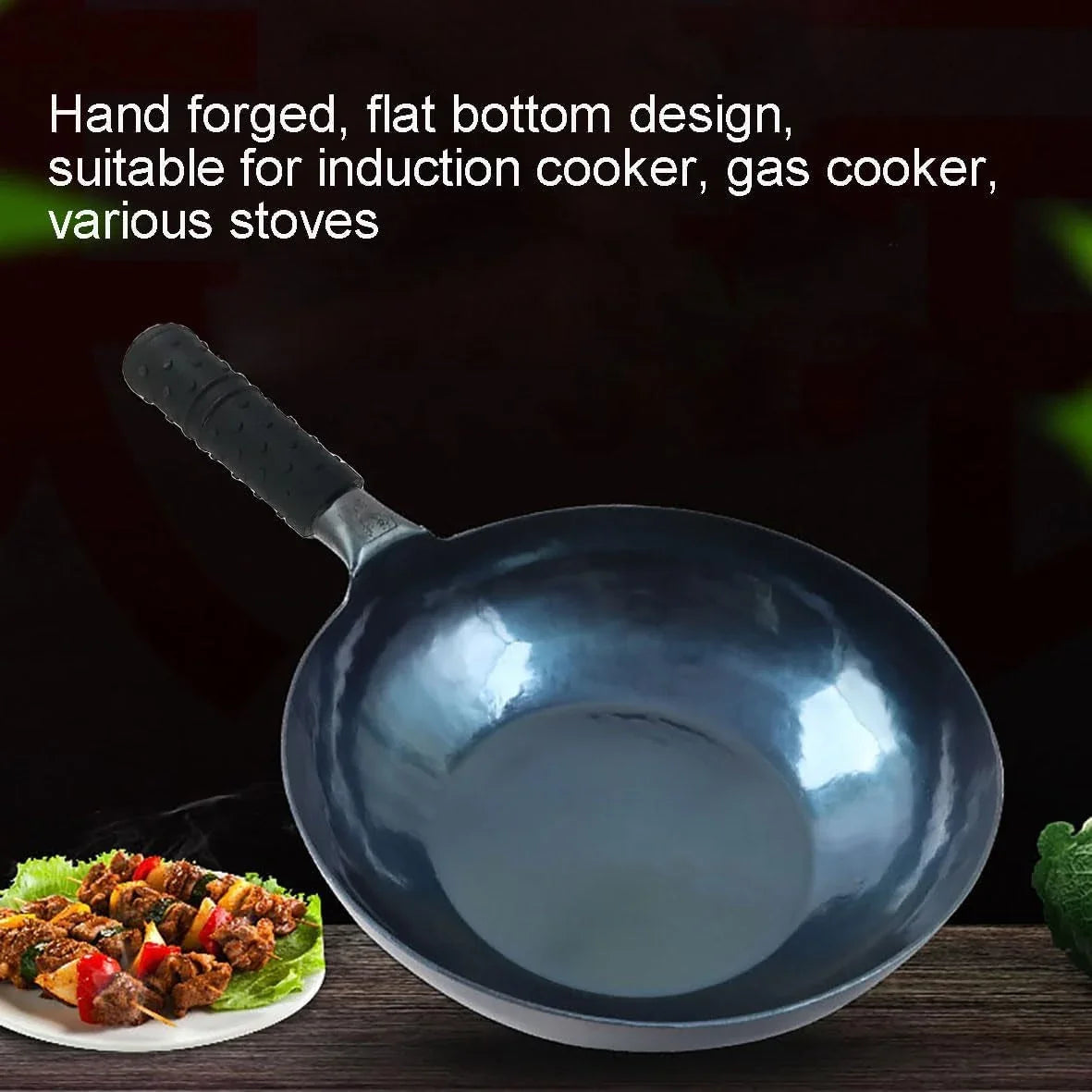 stir-fry-pans-chinese-handhammered-iron-woks-mirror-flat-bottom-pot-no-coating-non-stick-suitable-for-all-kinds-of-stoves-diameter-34cm-13-38in