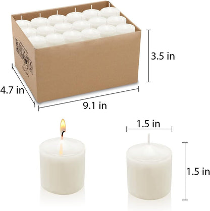 10 Hour White Votive Candles for Weddings Party Spa and Emergency, Set of 36 Unscented Bulk Candles for Restaurants and Home Decoration6