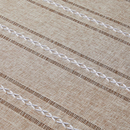 Hemstitched Striped Boho Table Cloth, 54X70 Inch Natural5