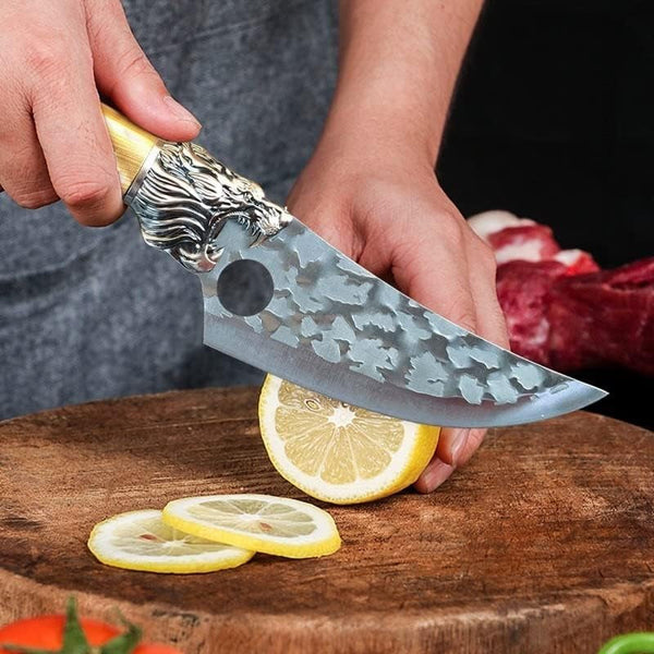 Meat Cleaver Knife, 6INCH Meat Cleaver Hunting Knife Stainless Steel Serbian Kitchen Chef Knife Fish Fruit Vegetables Boning Butcher Knife Scabbard (Color : with Sheath)7