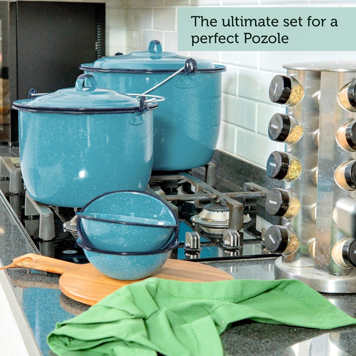 8-piece-enameled-steel-stock-pots-14-8-qt-with-lids-turquoise-blue-cookware-set