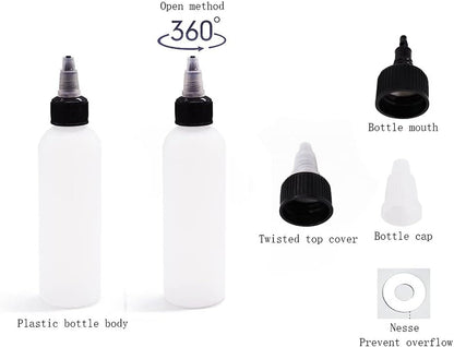20 Pack 4Oz Boston Squeeze Bottles,Clear Dispensing Bottles with Twist Top Cap,Plastic Squeeze Bottle for Crafts,Kitchen,Household3