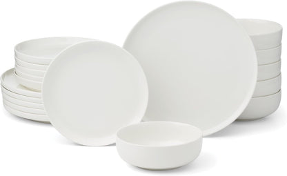 24 Seven White Porcelain 18-Piece Dinnerware Set for 61