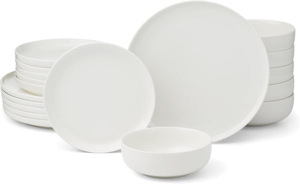 24 Seven White Porcelain 18-Piece Dinnerware Set for 61