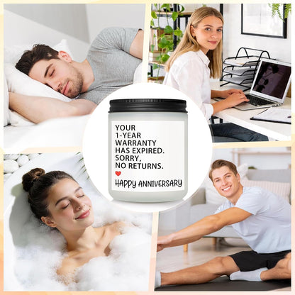 1 Year Anniversary Couple Gifts for Boyfriend Girlfriend, Happy One Year Wedding Anniversary Funny Gifts for Men Women Husband Wife, Romantic First 1St Year Marriage Gift for Her Him Scented Candle7
