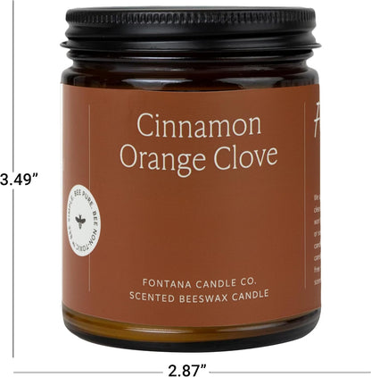 Fontana Candle Co Wood Wick Beeswax Candle, Cinnamon Orange Clove8