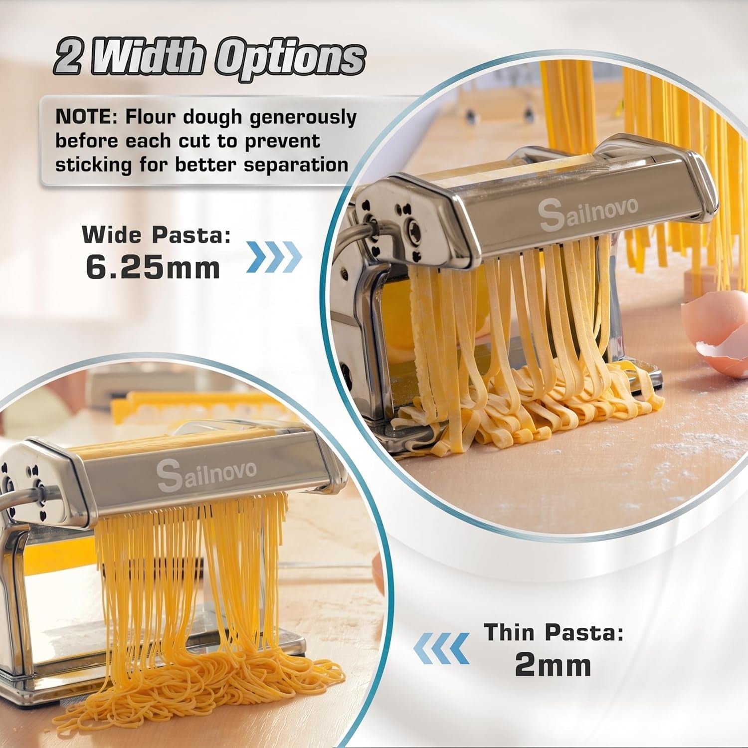 3-in-1-pasta-maker-with-9-setting-pasta-roller-cutters-silver-9-thickness-2-width-settings-stainless-steel-body-rust-resistant-easy-clean-for-spaghetti-fettuccine-lasagna-and-more