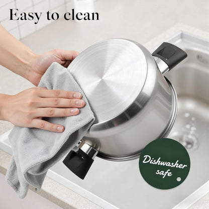 Stainless Steel Cookware Set, 14-Piece Pots and Pans Set, Kitchen Cookware Set with Stay-Cool Handle, Non-Toxic, Dishwasher Safe & Compatible with All Stovetops (Gas, Electric & Induction)5