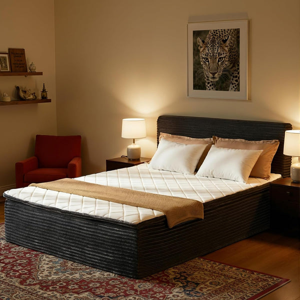 Queen Boneless Bed, Frame & Headboard & Mattress Set, Gray1