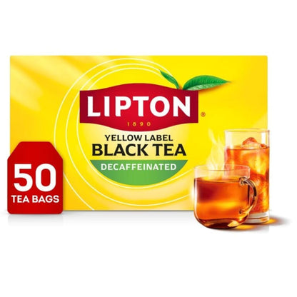 Lipton Decaf Black Tea Bags, Hot or Iced Caffeine Free Tea, 50 Tea Bags | Decaffeinated Black Tea Bags Featuring an Aromatic Blend of Tea Leaves from Malawi for Hot or Iced Tea Brewing.1