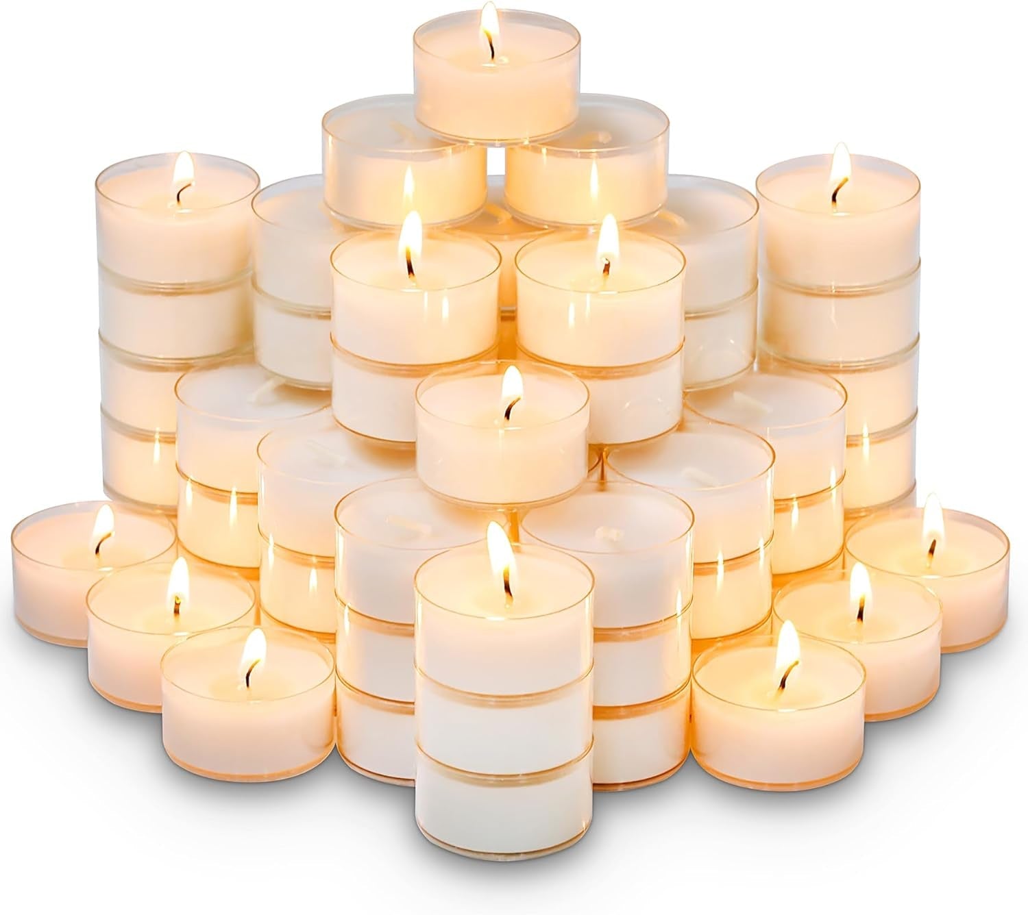 tealight-candles-giant-100-200-300-bulk-packs-white-unscented-european-smokeless-clear-cup-tea-lights-for-shabbat-weddings-christmas-home-decorative-100-pack