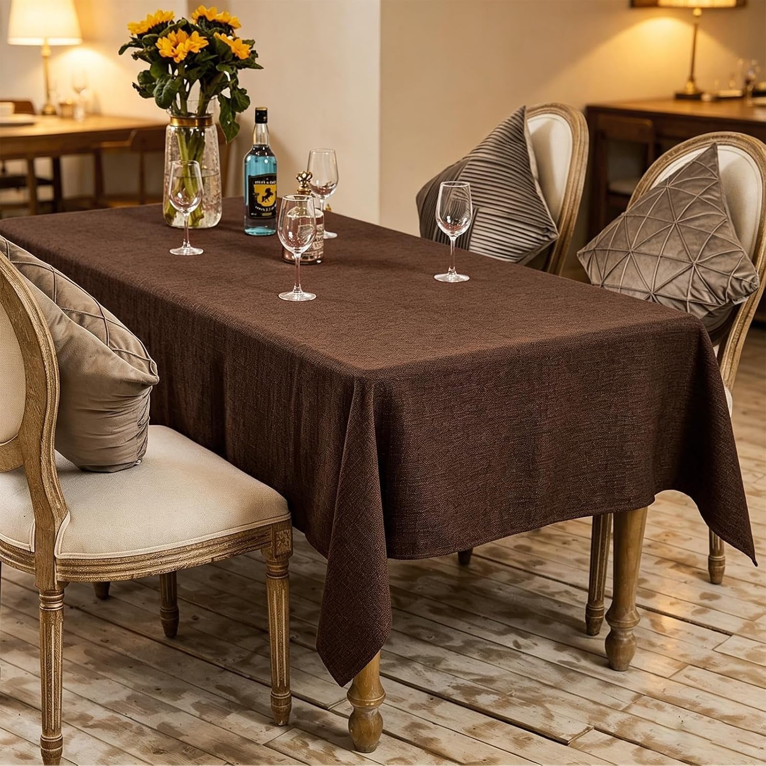 brown-tablecloth-rectangular-55x71-inch-waterproof-wipeable