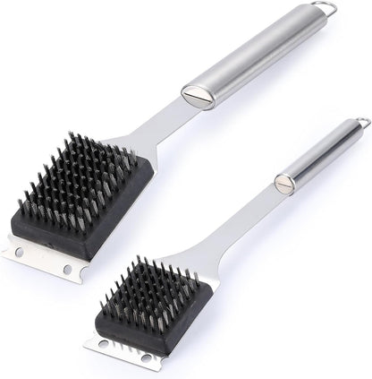 2 Pack Grill Brush and Scraper, 16.5” & 14” Wire BBQ Grill Brush for Outdoor Grill, 304 Stainless Steel Cleaning Brush BBQ Grill Accessories, Safe Grill Cleaner Brush-Ideal Gift for Men/Dad BBQ Brush1
