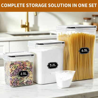 Flour Sugar Storage Containers, 10 Pack Large Airtight Food Storage Containers with Lids for Kitchen Pantry Organization and Storage, BPA Free Plastic Canisters Sets for Cereal, Rice and Baking7