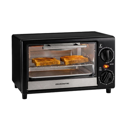 8L Countertop Toaster Oven, Adjustable Temperature, Black TO2808B | 60-Minute Timer, Easy-To-Clean Baking Pan, 750W Compact Design Perfect for Mini for Pizza, Bake, and Broil1
