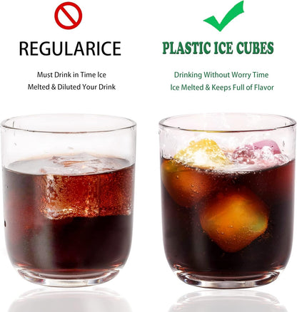 Reusable Ice Cubes 25 Pack Colorful Plastic Refreezable Ice Cubes | Washable Non-Melting Non-Diluting Ice Cubes for Drinks Whiskey Vodka Coffee - Keeps Drinks Cold without Watering Down2