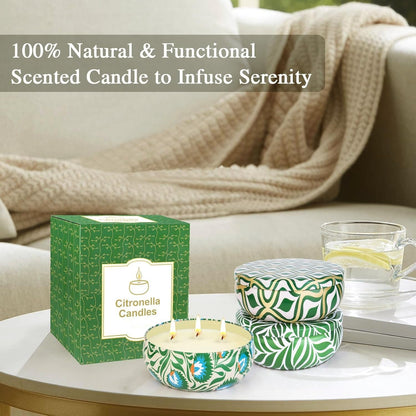 Citronella Candles Outdoor, Large 36Oz Citronella Candles, 240 Hours Burning, 3-Wick Natural Soy Wax Summer Outdoor Candles for outside Indoor Patio Home Garden Yard Balcony Camping Porch BBQ7