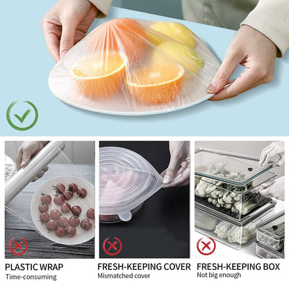 200Pcs Bowl Covers Bread Proofing - Plastic Wrap for Food Sourdough Bread Baking Rising Elastic Reusable Plate Covers Outdoor Food Fresh Keeping Bags Shower Cap Hair Deep Conditioning7