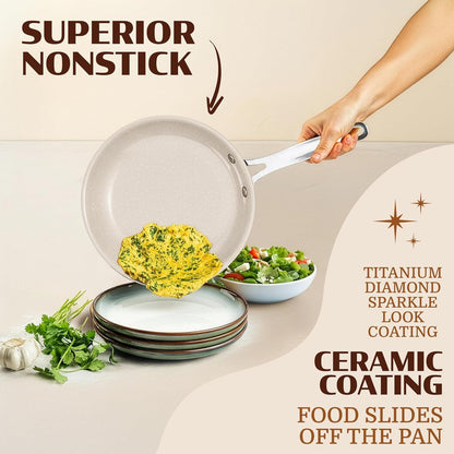 Ceraluxe 20Pc Pots and Pans Set Non Stick Ceramic Cookware Set | Bakeware & Utensils Included, Non Toxic PFOA/PTFE/PFOS Free Coating, Cool Touch Handles, Oven & Dishwasher Safe, Black4