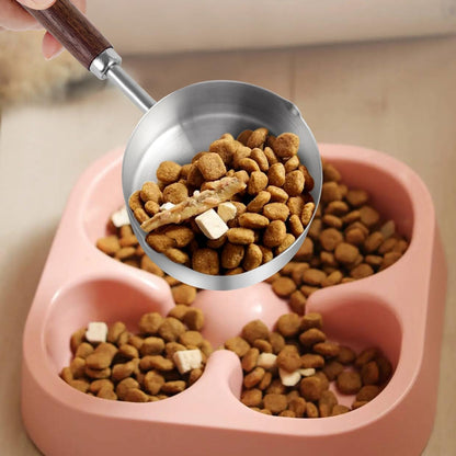 Dog Food Scoop, 1 Cup, 304 Stainless Steel Pet Food Scoop Measuring Cup with Wooden Handle (1 Cup)5