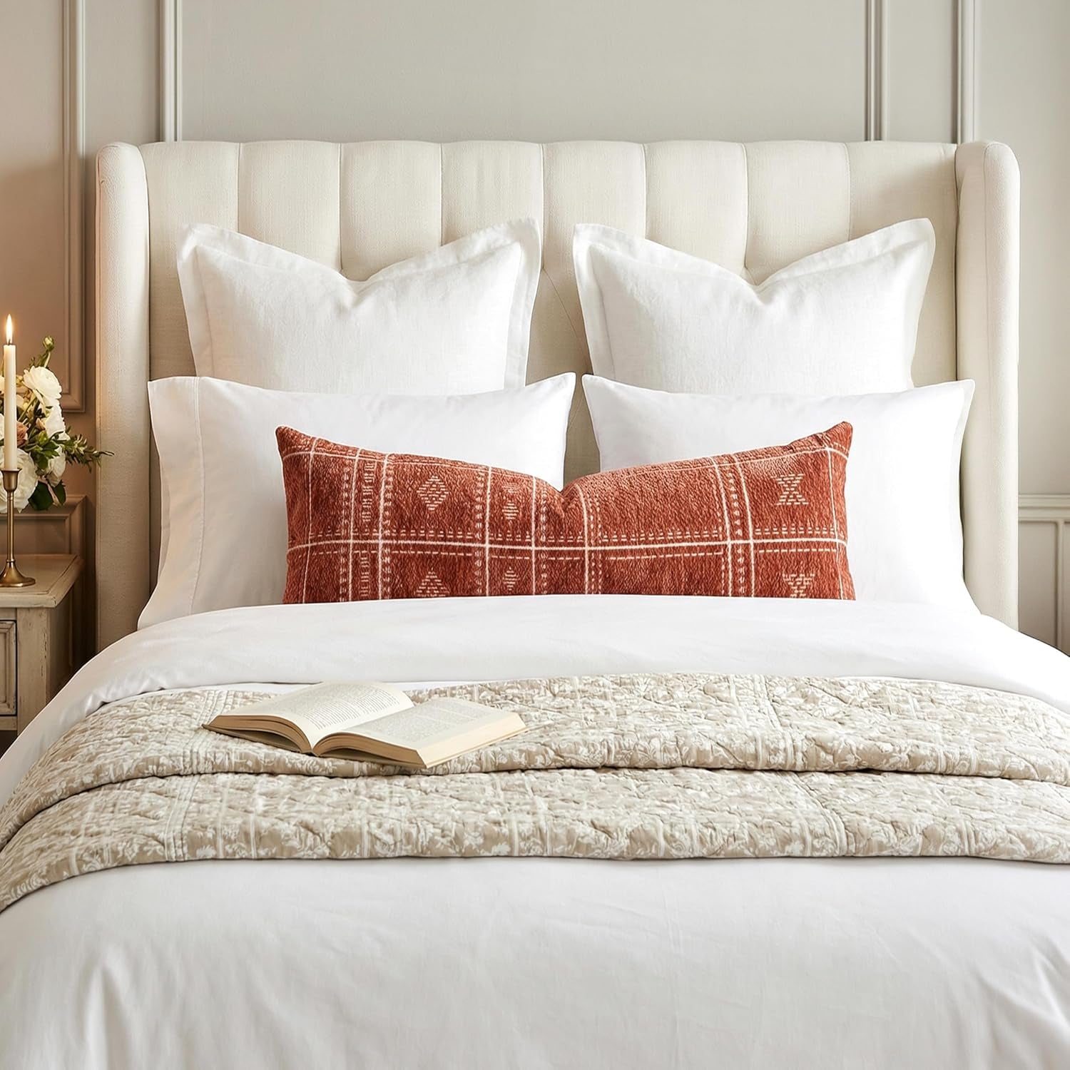decorative-lumbar-pillow-cover-14x36-long-decorative-throw-pillow-for-bed-terracotta-rust-red-boho-textured-chenille-accent-pillowcase-for-bedroom-home-decor-cover-only