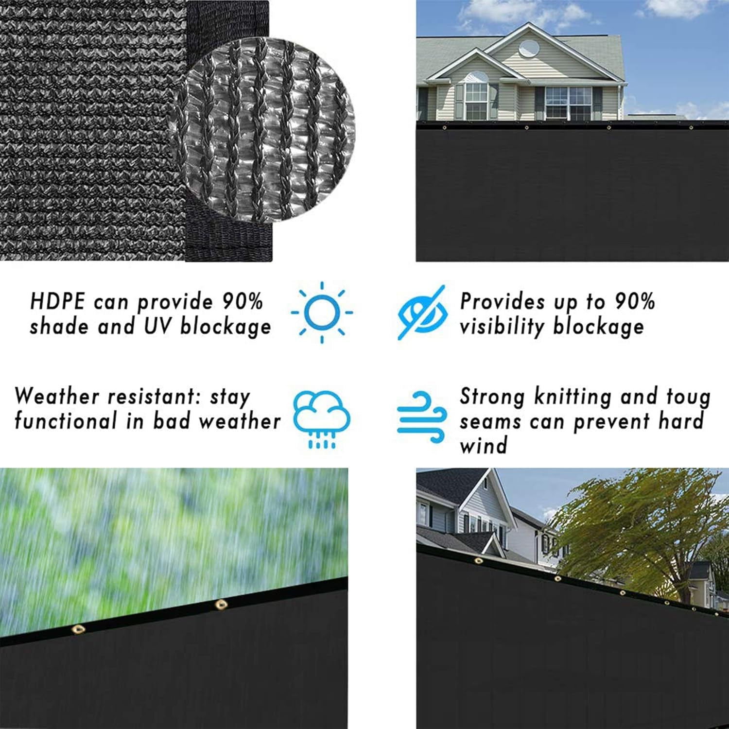privacy-screen-6-x-50-fence-commercial-shade-cover-with-brass-grommets-heavy-duty-perfect-for-outdoor-back-yard-black-customizable