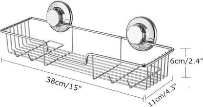 Suction Cup Shower Caddy Storage Combo Organizer, No Damage Bath Shelf Suction Cup Shower Basket,Rustproof Wire Bathroom Accessories - Rustproof Stainless Steel5