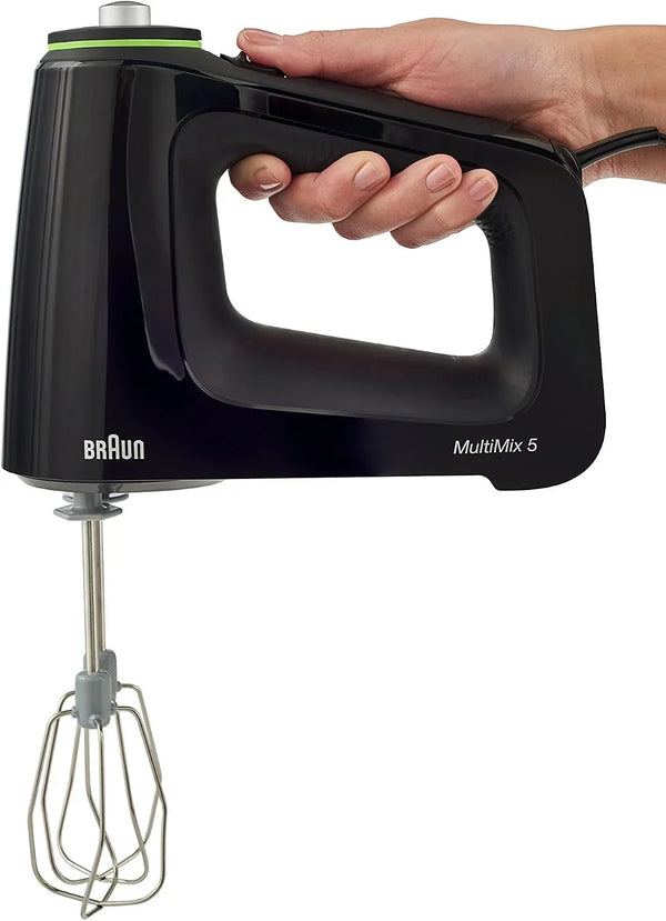 Braun Multimix 5 Hand Mixer, 350W Electric Mixer with Smartmix Technology, 9-Speed + Turbo, Multiwhisk & Dough Hooks, Lightweight Soft-Grip Design, Black3