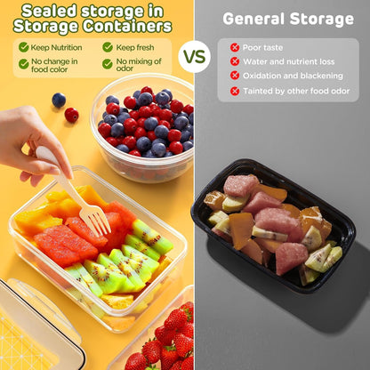 40 PCS Food Storage Containers with Lids Airtight (20 Lids &20 Containers) - Leakproof Meal-Prep Containers for Kitchen Storage Reusable Plastic Microwave/Dishwasher Safe with Labels & Pen5