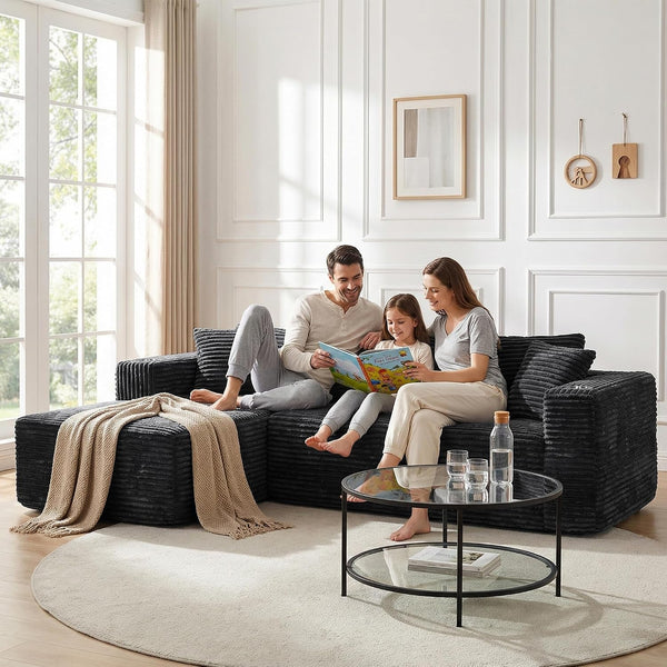 103" Modular Sectional Sofa for Small Spaces, No Assembly, Black8