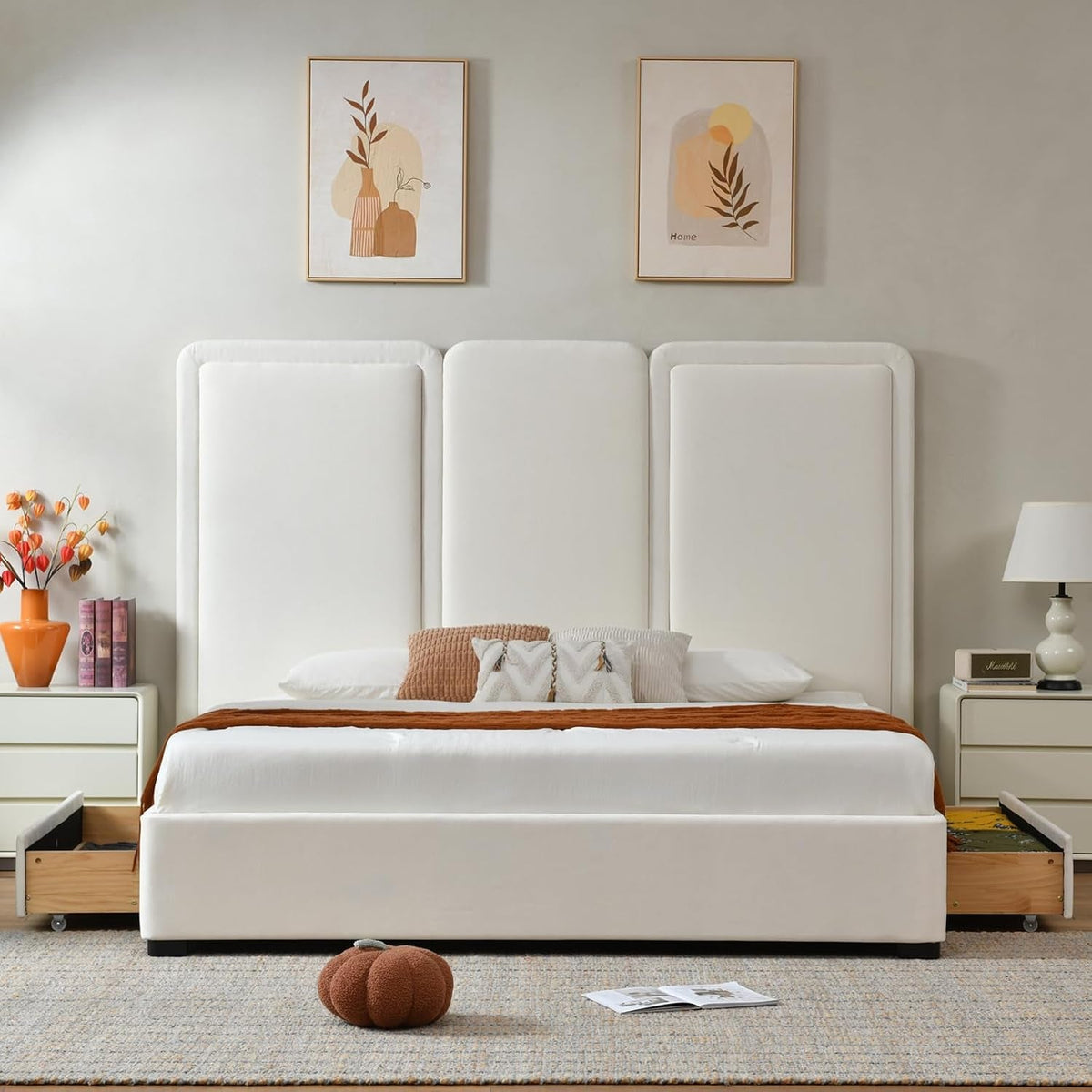 king-storage-drawers-bed-with-64-upholstered-headboard-cream