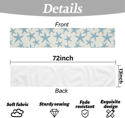 Blue Starfish Table Runner, Nautical Beach Table Runner Decor6