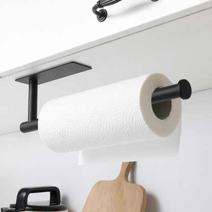 under Cabinet Paper Towel Holder for Kitchen, Adhesive, Black2