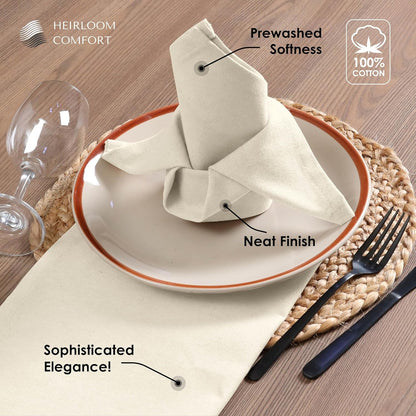 Ivory Cloth Napkins 17"X17" - Set of 6 - Soft, Absorbent, Durable, Reusable, Washable - 100% Cotton Table Linen for Spring, Easter, Baby Showers, Weddings, Parties, Everyday Use2