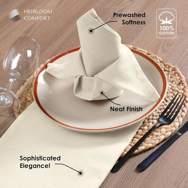 Ivory Cloth Napkins 17"X17" - Set of 6 - Soft, Absorbent, Durable, Reusable, Washable - 100% Cotton Table Linen for Spring, Easter, Baby Showers, Weddings, Parties, Everyday Use2