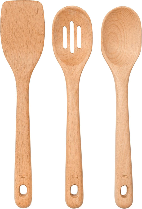 OXO Good Grips Wooden Utensil Set for Cooking, 3-Piece1