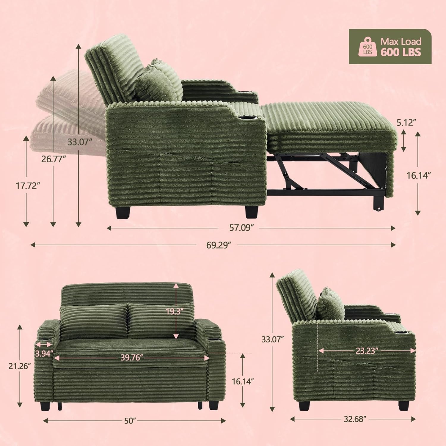 green-futon-sofa-bed-convertible-loveseat-sleeper-sofa-couch-corduroy-pullout-sofa-fold-out-couch-bed-with-usb-ports-cup-holders-armrest-for-living-room-bedroom-apartment-room