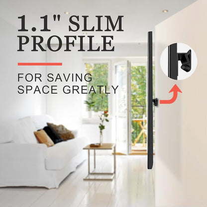 No Stud TV Wall Mount, Drywall Studless TV Hanger No Damage, No Drill, Non Screws, Dry Wall Flat Screen Tvs Easy Install Bar Bracket Fits VESA 12-55 Inch Tvs up to 99 Lbs, Include Hardware Levels2
