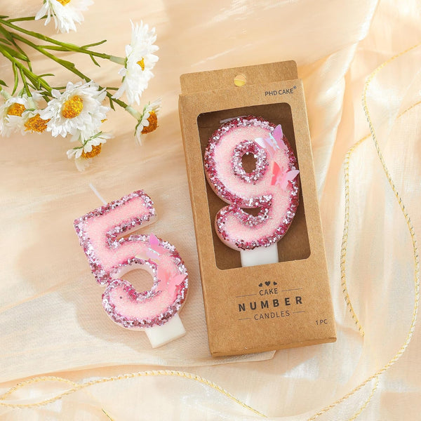 Number 1 Pink Butterfly Birthday Candles, Butterfly Themed Number Candles, Cake Number Candles, Party Celebration6