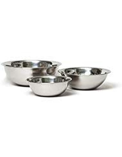 1098BCE Economy Stainless Steel Mixing Bowl Set, 1.5-Quart, 3-Quart, and 5-Quart, 26-Gauge, Mirror Finish, Beaded Edge, Flat Bottom, Nesting, Dishwasher Safe1