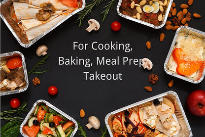 Aluminum Pans with Lids (50-Pack, 8.5"×6") 2.25 LB Capacity Foil Food Containers with Lids - 50 Pans and 50 Cardboard Covers - Disposable Tin Foil Pans - for Baking, Meal Prep and Freezer, Takeout7