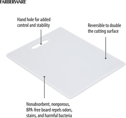 Reversible Plastic Cutting Board, 8X10 Inch, White, Dishwasher Safe, Non-Porous and Durable for Chopping, Slicing, Prep, Easy to Store4