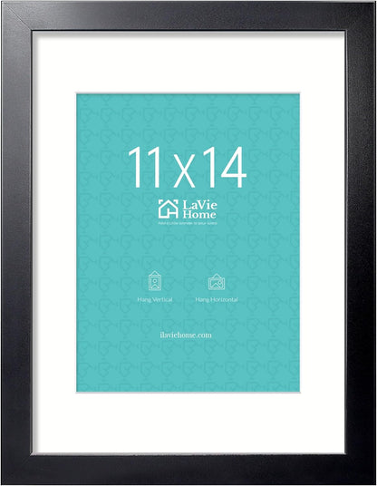 11X14 Picture Frame, 11 X 14 Frame Display Pictures 8X10 with Mat or 11X14 without Mat, Stable and Sturdy Black Frame and Polished Plexiglass, Horizontal and Vertical Format of the Walls1
