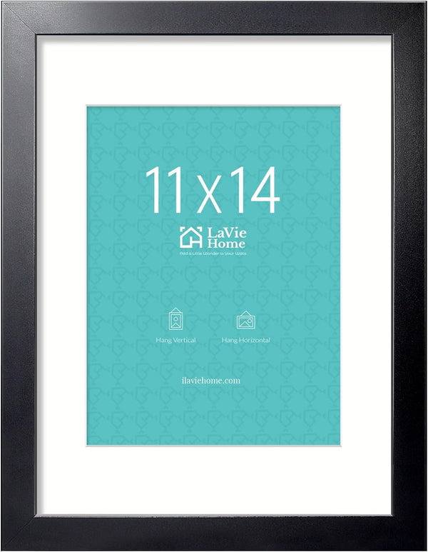 11X14 Picture Frame, 11 X 14 Frame Display Pictures 8X10 with Mat or 11X14 without Mat, Stable and Sturdy Black Frame and Polished Plexiglass, Horizontal and Vertical Format of the Walls1