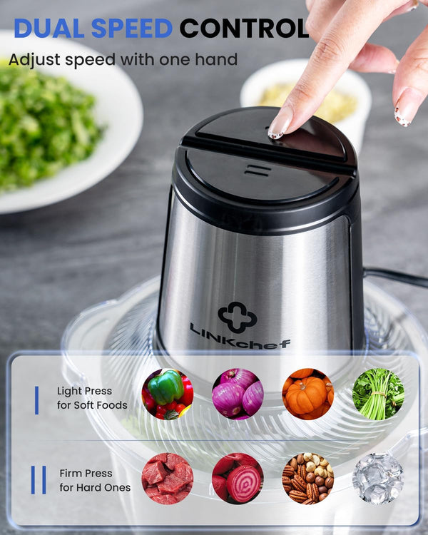 Food Processor, 6 Cup Electric Food Chopper, 250W Meat Grinder | Sharp Stainless Steel Blades Chop Meat, Vegetables, Onions and Baby Food, Stainless Steel Bowl, Compact and Easy to Clean4