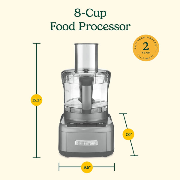 8 Cup Food Processor, 350-Watt Motor, Gunmetal, FP-8GMP1 | 350W Motor6