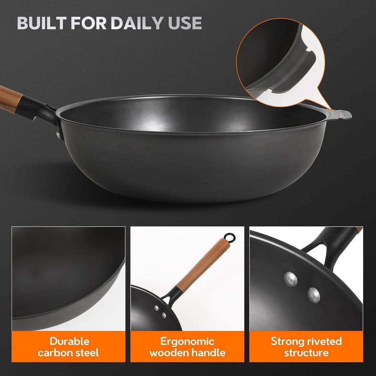 11-8-inch-carbon-steel-wok-pre-seasoned-with-advanced-nitriding-technology-flat-bottom-stir-fry-pan-lightweight-nonstick-surface-all-cooktops-compatible-for-stir-fry-pan-fry-steam-bbq-camping