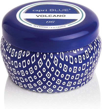 Capri Blue Volcano Scented Mini Tin Jar Candle - Luxury Candles for Home Scented with Tropical Fruit & Sugared Citrus - Soy Candle Wax Blend (Blue, 3 Oz)4