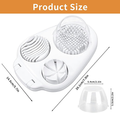 3-In-1 Egg Slicer for Hard Boiled Eggs, Multiple Slice Modes Egg Cutter, Heavy Duty Stainless Steel Chopper Tool, Multipurpose Kitchen Gadgets for Strawberry, Salad, Kiwi, Mushroom, Tomato Prep4