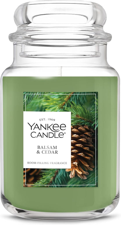 Balsam & Cedar, Holiday Scented Candle, 22Oz Large Jar with up to 150 Hour Burn Time, Giftable1